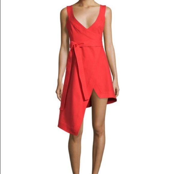 ALEXIS Caterina Dress Wrap Asymmetric Hem in Red size S - Picture 2 of 8